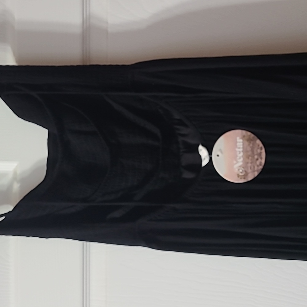 BLACK MAXI BACKLESS DRESS..BY NECTAR CLOTHING SIZE L - Picture 3 of 6